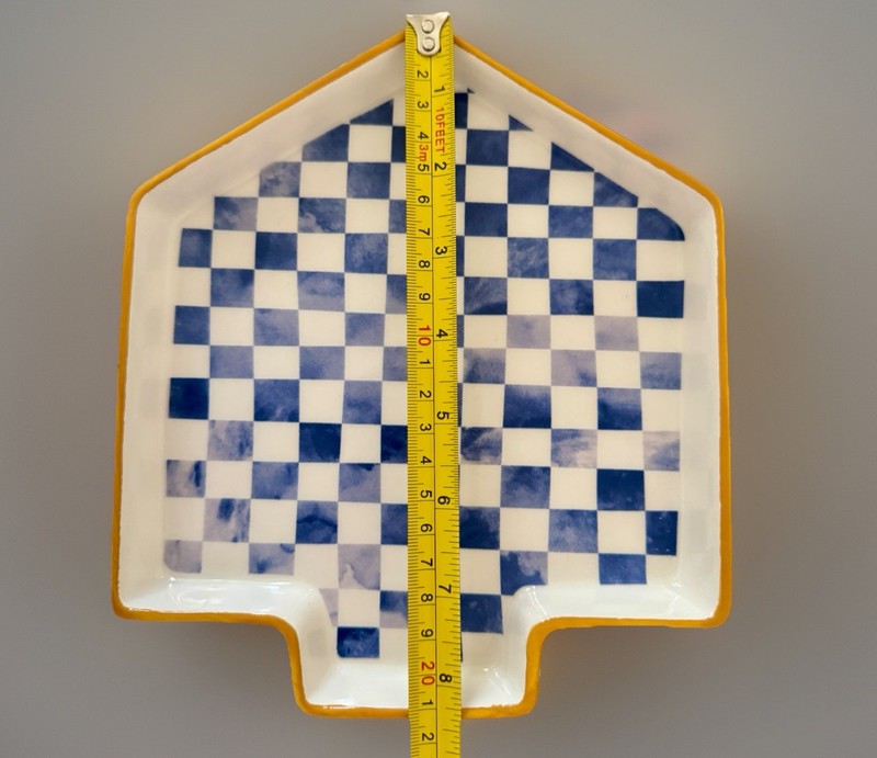 Target Bullseye Playground Royal Check Stand & Tray Earthenware Trinket Set Mint gallery
