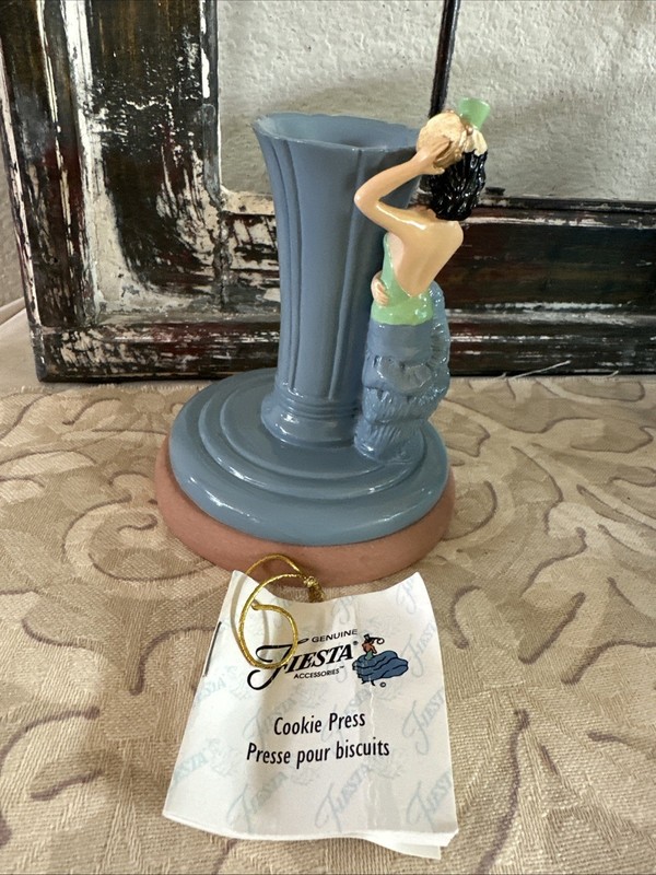 Fiesta Dancing Lady Cookie Press PERIWINKLE Blue Fiestaware W/ Tag New gallery