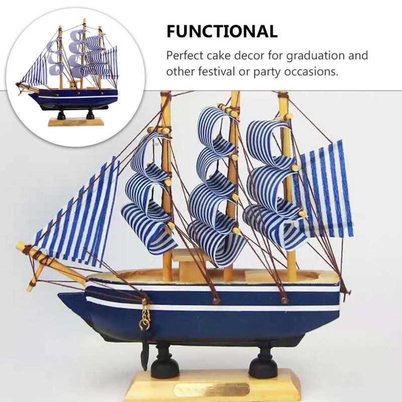 Graduation 2025 Cake Topper Model Sailing Ship Model Decor Sailboat Ornaments gallery