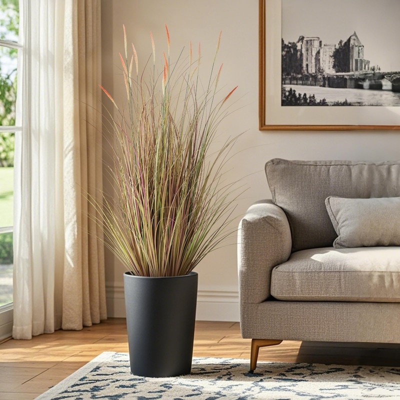 Kol 4Ft 2-Pack Artificial Cattail Reed Grass 47.2 Artificial Indoor Outdoor gallery