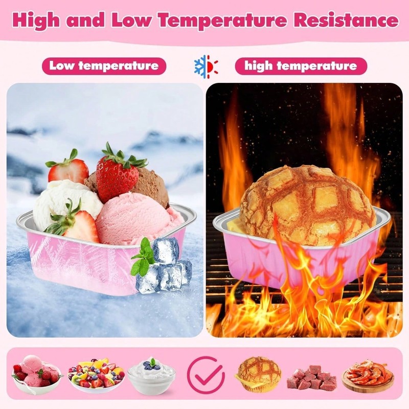 Elegant Mini Cake Pans 50 Pack Foil Baking Cups With Lids Small Dessert Tins gallery