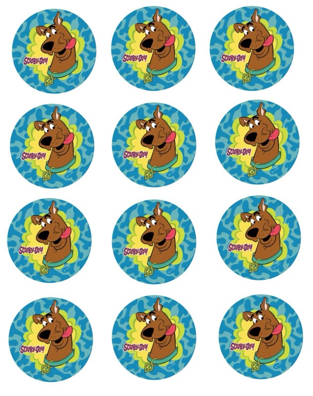 12 Scooby-Doo Party EDIBLE Cupcake Topper Scooby Snack Cookie Topper Cake Pop gallery