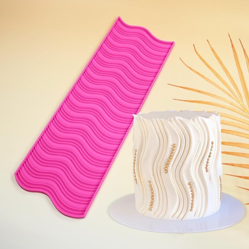 Wave Line Cake Lace Mold, Silicone Fondant Molds for Wedding Cake Decorating,... gallery