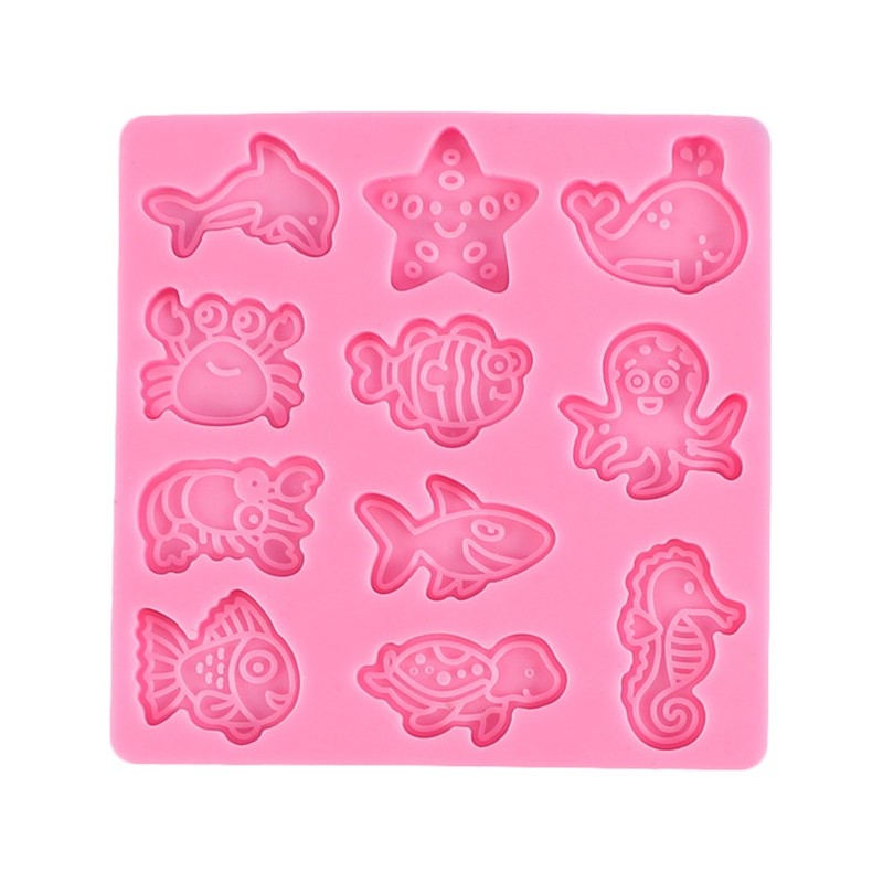 Marine Theme 3D Stereo Silicone Material Biscuit Mold DIY Fudge Chocolate Moulds