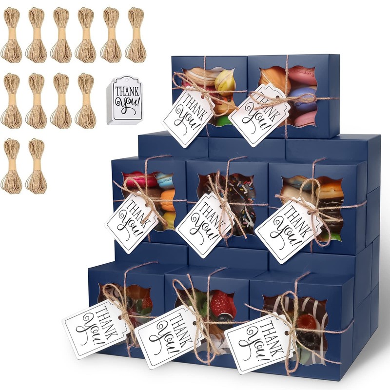 KPOSIYA 120 Pcs White Bakery Boxes with Window Individual Cupcake Boxes 4x4x…