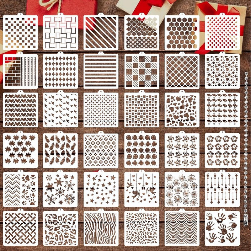 JULBEAR 36 PCS Cookie Stencil, Royal Icing Cake Stencils Reusable…