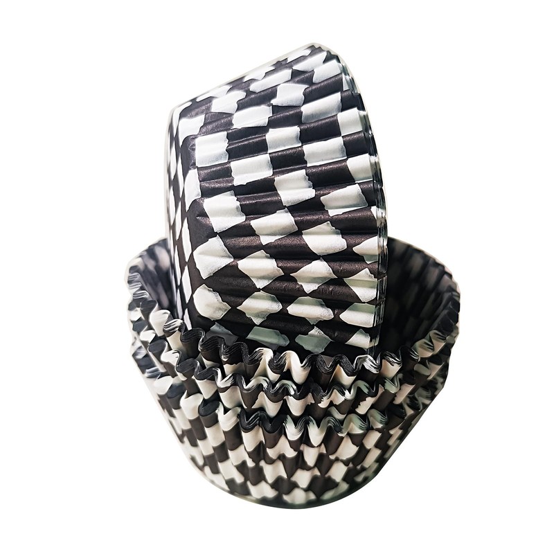 Black White Standard Checkered Cupcake Liners NonStick Baking Paper 100 PCS gallery
