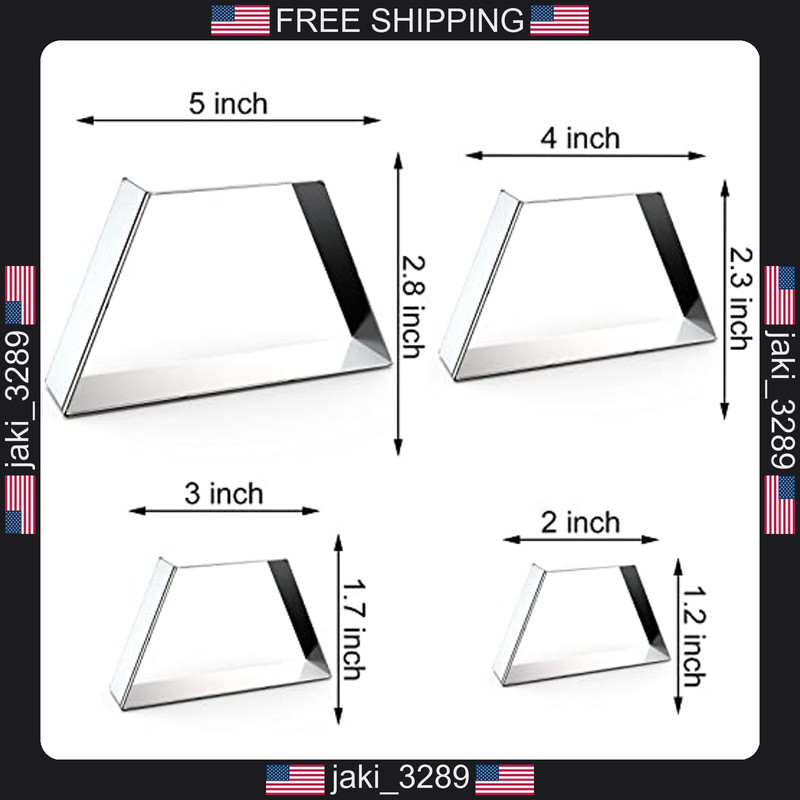Trapezoid Cookie Cutter Set Large - 5 Inch, 4 Inch, 3 Inch, 2 Inch - Geometric gallery