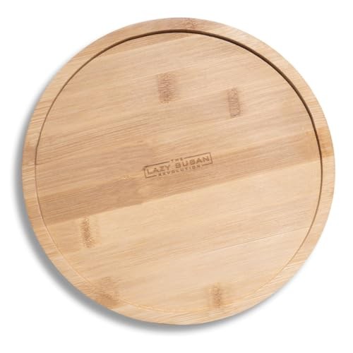 9.75" Bamboo Lazy Susan Revolution Turntable w/Rim – Rotating Bamboo Organizer gallery