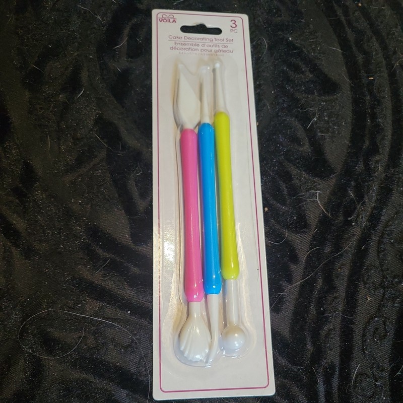 Voila Cake Decorating Tool Set 3 Pc Ball Pen Knife Needle