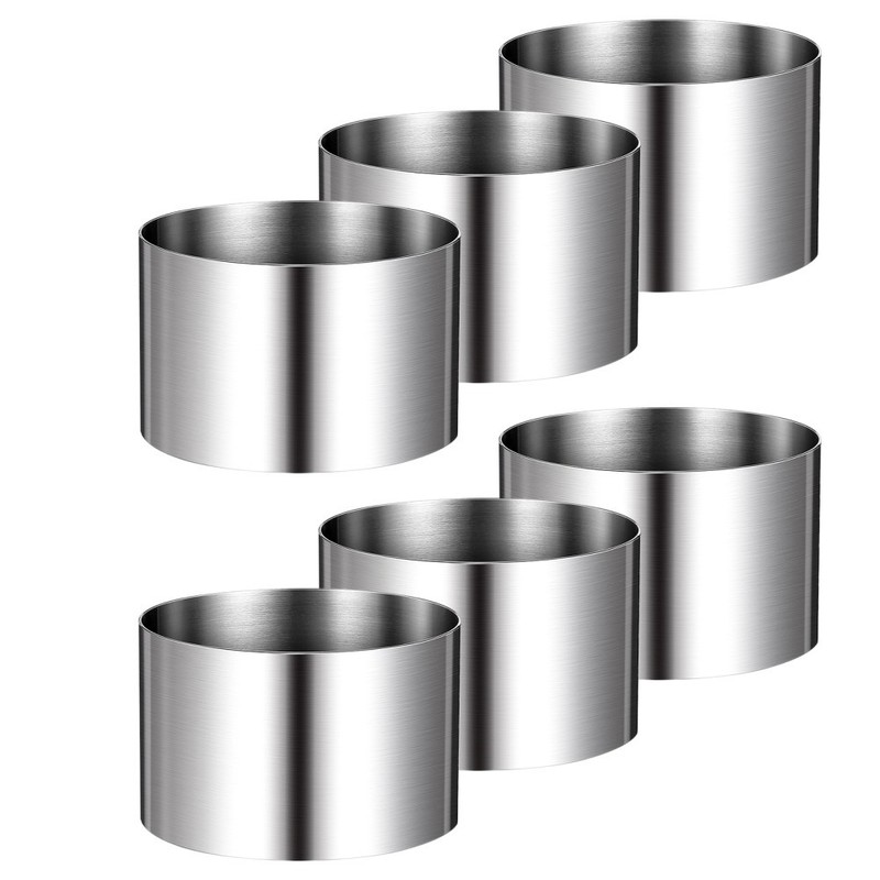 6pcs Mousse Cake Ring: Stainless Steel Pastry Baking Mold, Round Food Cutter gallery