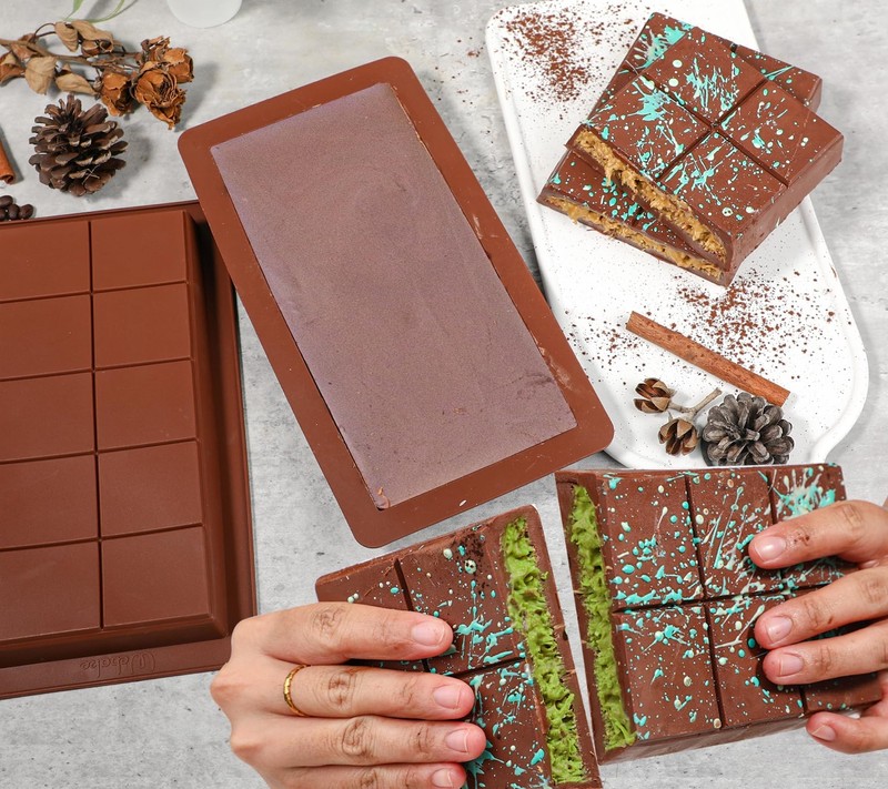 Deep Chocolate Bar Molds 2 Pack, 1 Inch Deep Large and Thick Silicone Chocolate gallery