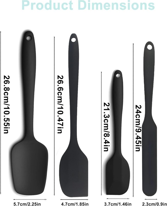 4 Pcs Silicone Spatula, Rubber Spatula, Spatulas Silicone Heat gallery