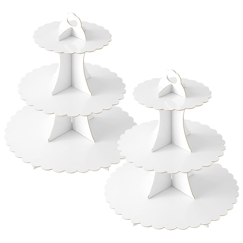 3-Tier Cupcake Stand, Cardboard Cupcake Tower, Dessert Cup Cake Stand Tower f…