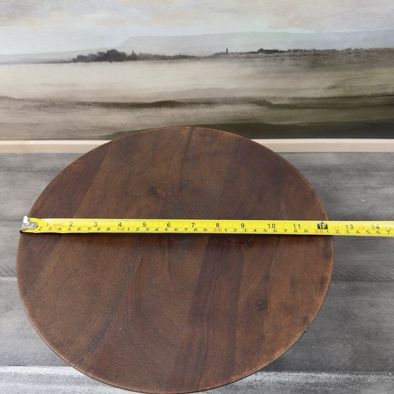 Pottery Barn Chateau Wood Cake Stand Dark Brown Finish Scuffed NWOB gallery