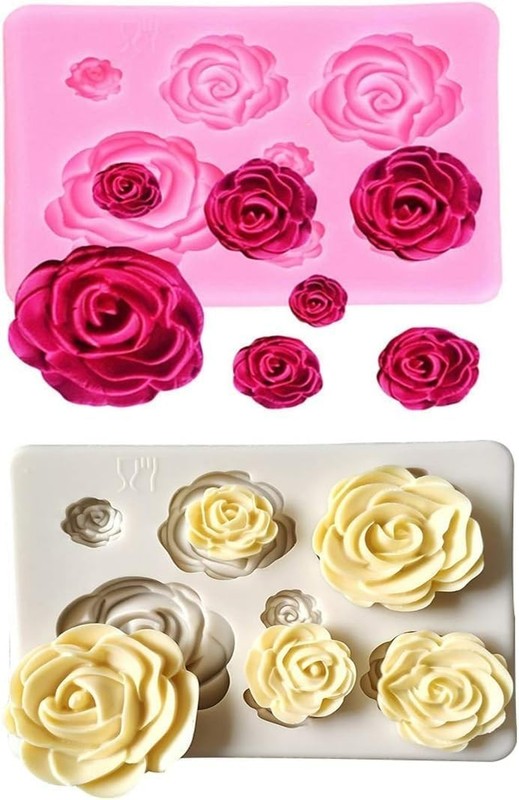 2PCS Silicone Rose Molds - Cake & Chocolate Decorating Essentials gallery