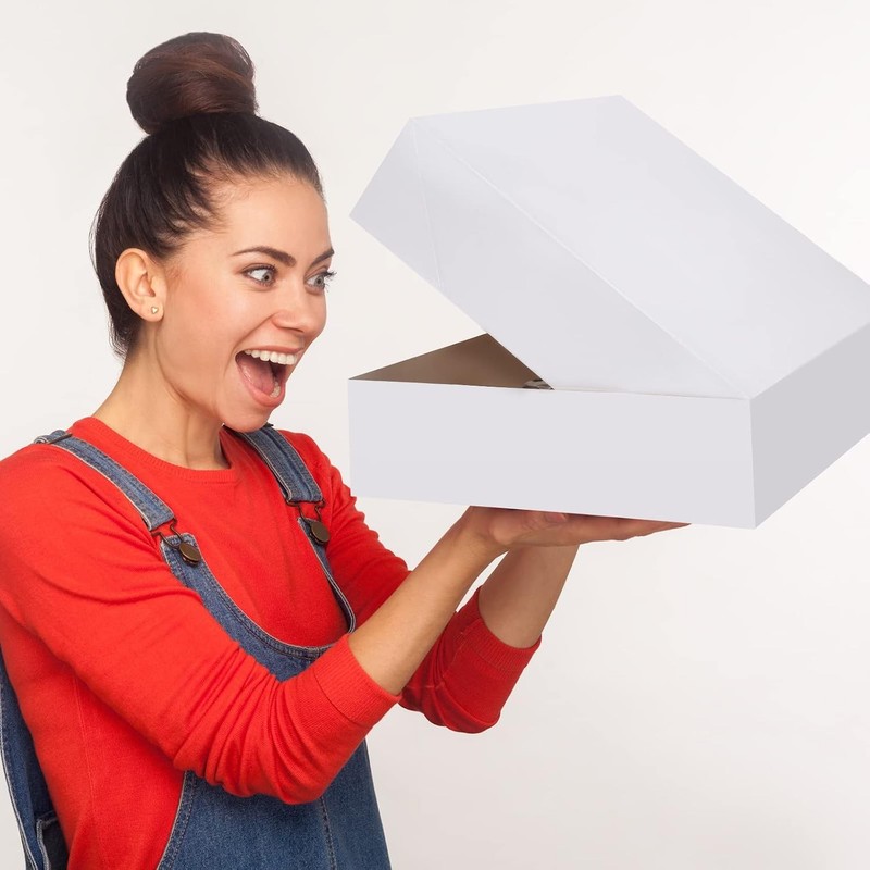 10 Pack 19 x 14 x 4 Inch Cake Box, Cardboard Cake Boxes, Large Rectangle Boxes, gallery