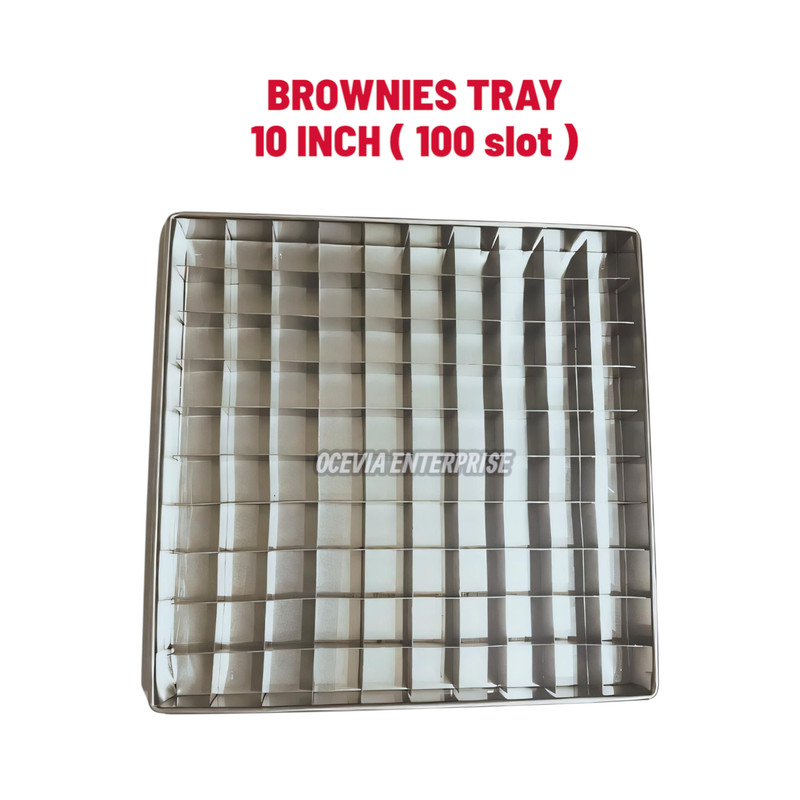 Baking Mold Cake Brownie Divider Pan 100 Slot 10x10 Grid Aluminium & Free Gift gallery