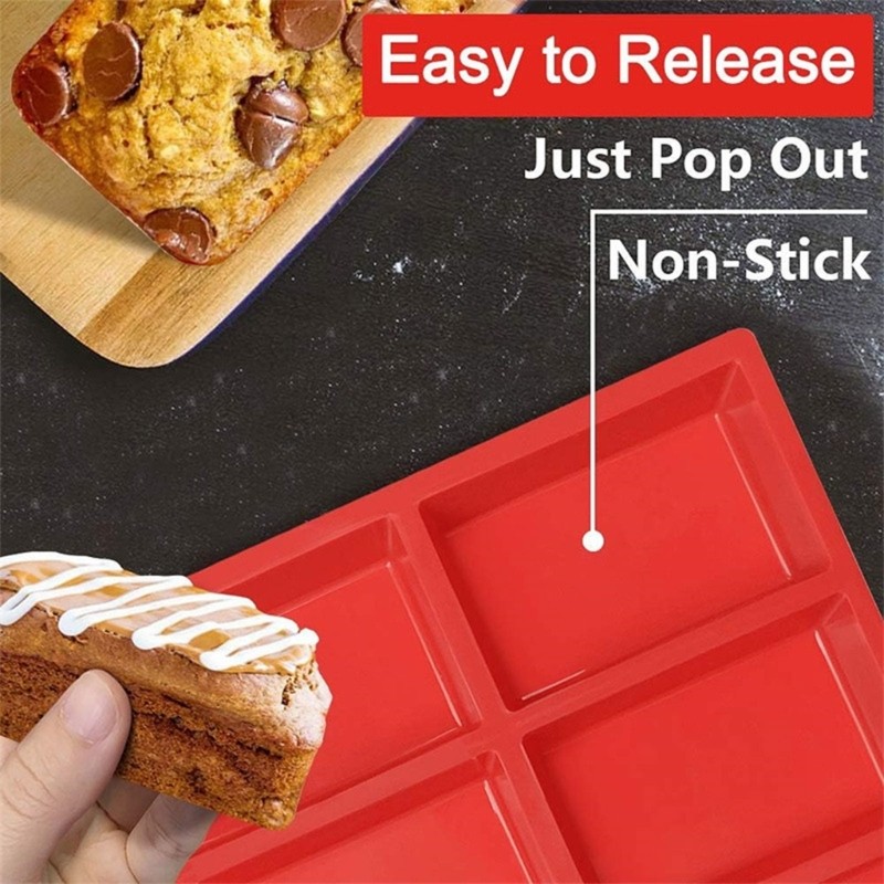 9 Piece Rectangular Silicone Baking Molds Set for Various Cake Chocolate Recipes gallery
