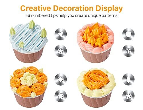 Juego de 42 piezas de manga pastelera y puntas para decoración de tartas. gallery