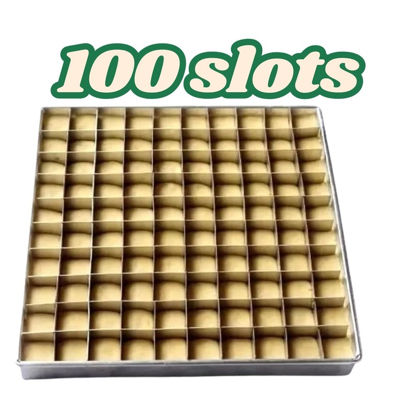 Brownie Divider Pan 100 Slot | 10×10 Grid Aluminium Baking Mold Brownie Cake 12″