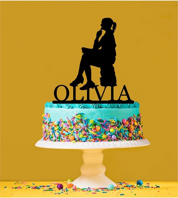 Personalised Bookworm Acrylic Cake Topper – Book Lover – Bibliophile