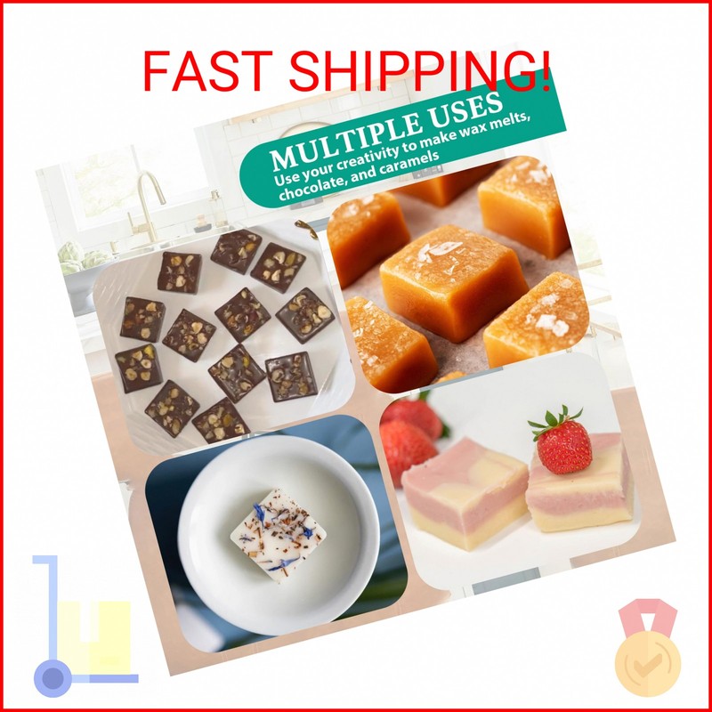 HKNMTT Square Candy Molds Silicone for Caramels Truffles Chocolate, 2 PCS 40 cav gallery