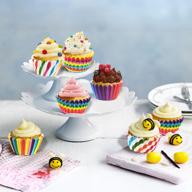 300 PCS Jumbo Cupcake Muffin Liners Rainbow Large Baking Cup Cake Wrappers gallery