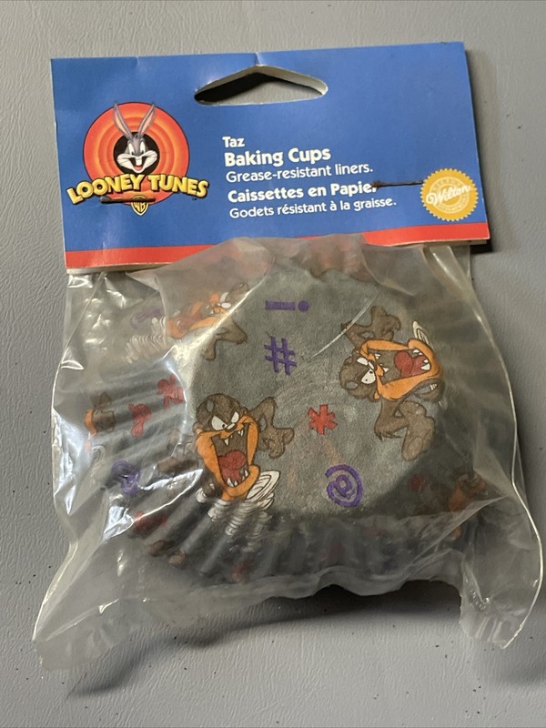 50 Vintage Wilton Looney Tunes/Tasmanian Devil Baking Cups-Unopened-Cartoon-