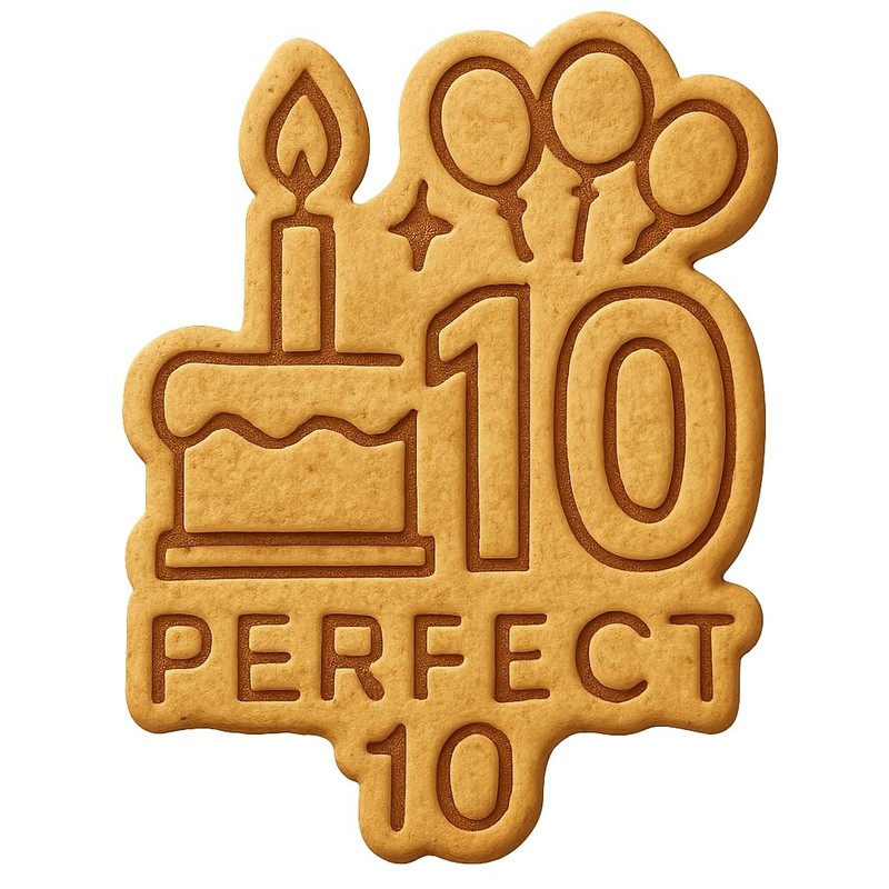 Classic Perfect 10 Cookie Cutter & Stamp, Fondant & Clay – 3.1×4″