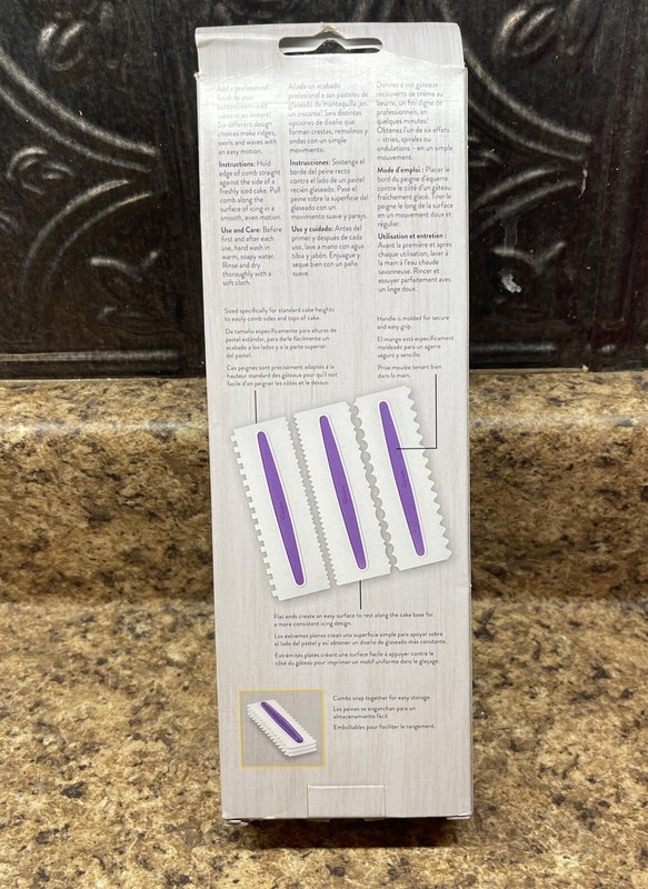 Wilton Icing Smoother Comb Set-3 Piece, White/Purple gallery