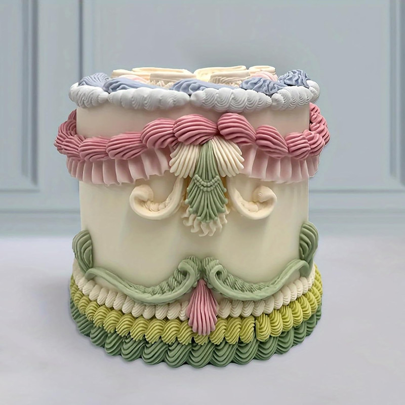7 Pcs Lace Cake Decoration Fondant Molds, Lambeth Cream Silicone Mold, for Cupca gallery
