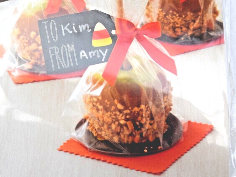 Candy Caramel Apple Kit Fall Autumn Thanksgiving Halloween Set of 8 Plate Ribbon gallery