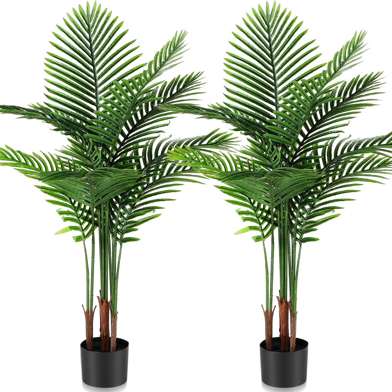 Jexine 2 Pack Artificial Palm Trees 3Ft Fake Plants Fake Trees Artificial Areca