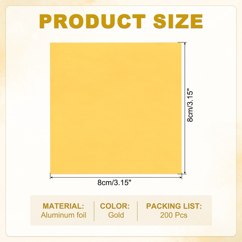200 Pcs 3x3 Inch Foil Candy Wrappers Chocolate Wrapping Paper Gold gallery