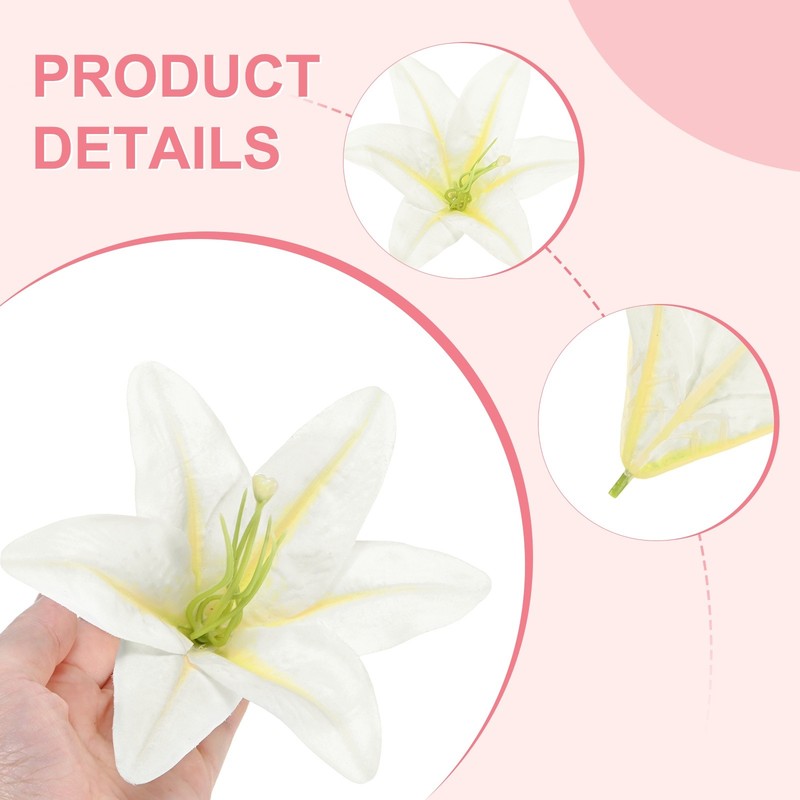 24-Pack Artificial Flowers Bulk, Milk White Fake Chrysanthemum Floral for DIY gallery
