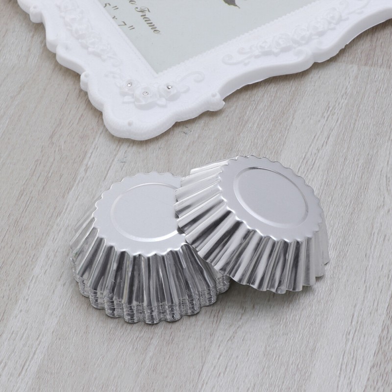 10pcs Ripple Alloy Egg Tart Mold Flower Shape Cupcake and Muffin Baking Cup gallery