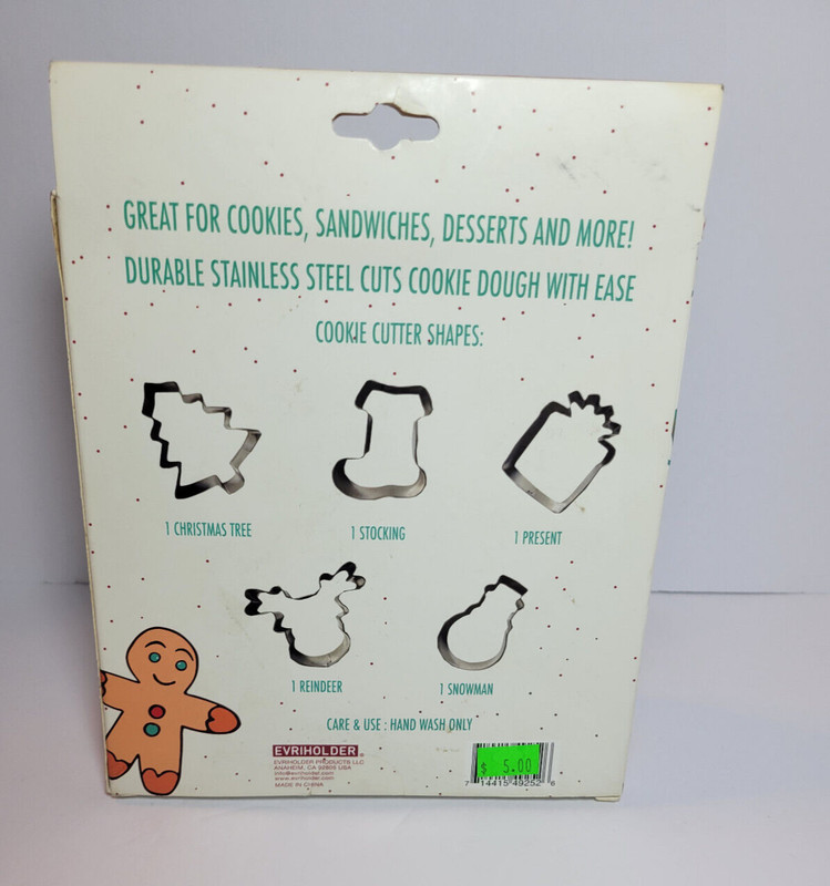 EVRIHOLDER DASHING THROUGH THE DOUGH CHRISTMAS COOKIE CUTTER SET NEW gallery