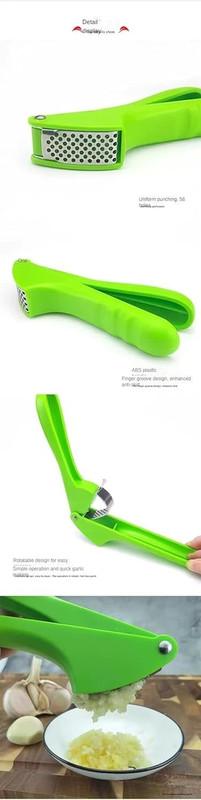 Garlic Press Dicer Wheel, Plastic Masher, Simple Household... gallery
