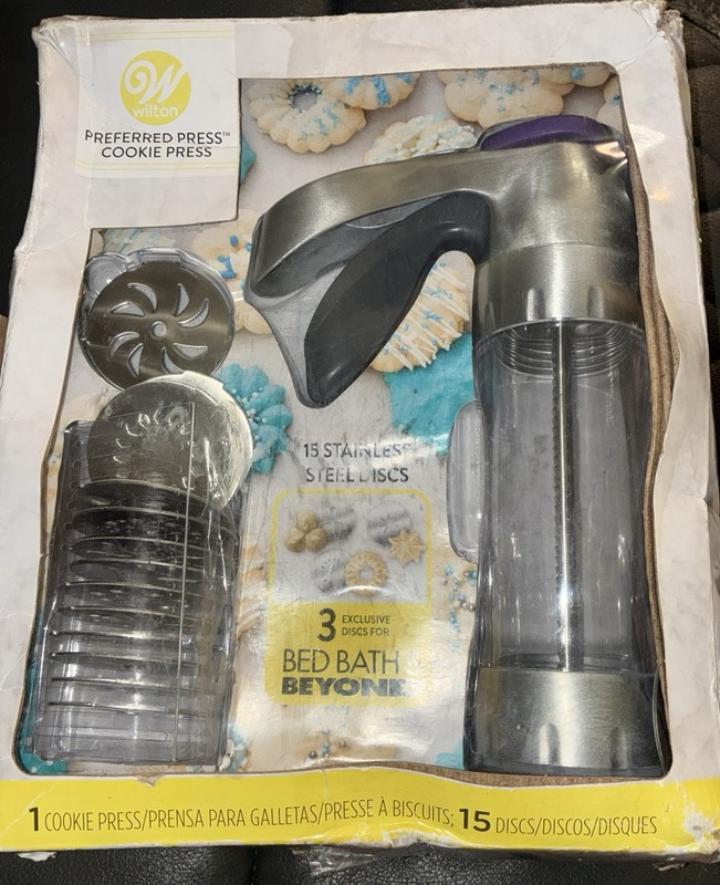 Wilton Preferred Press Cookie Press- 15 Stainless Steel Discs Box Damage New