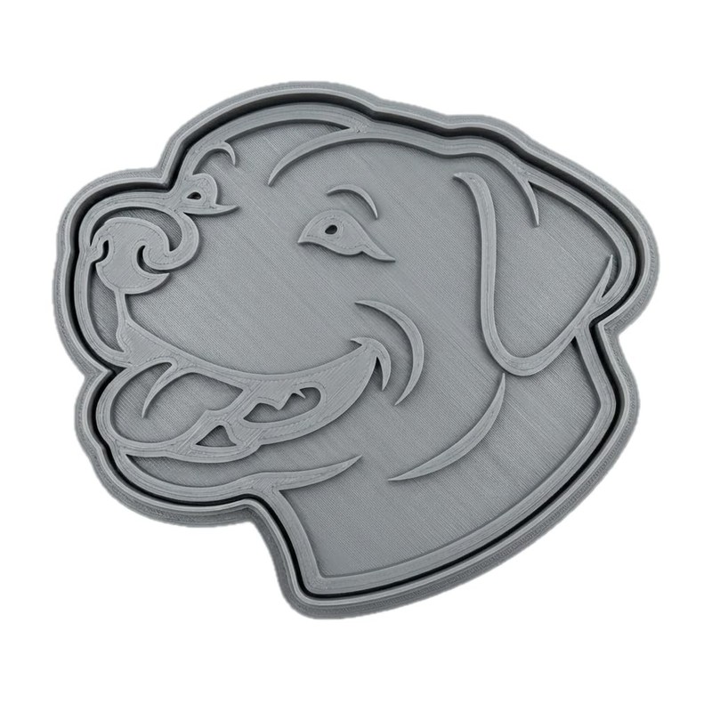 Happy Pitbull Face Cookie Cutter & Stamp - 4x3.5" Fun Kitchen Tool gallery