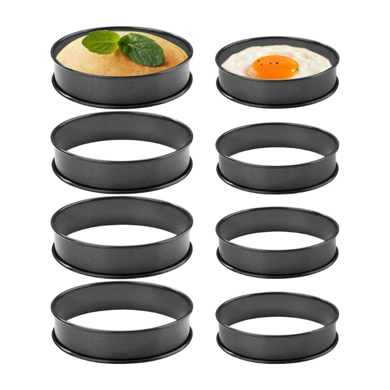 8pcs Untarnished Cake Circlets for Home Pastrycooks Permanent Begin Cast Set Use