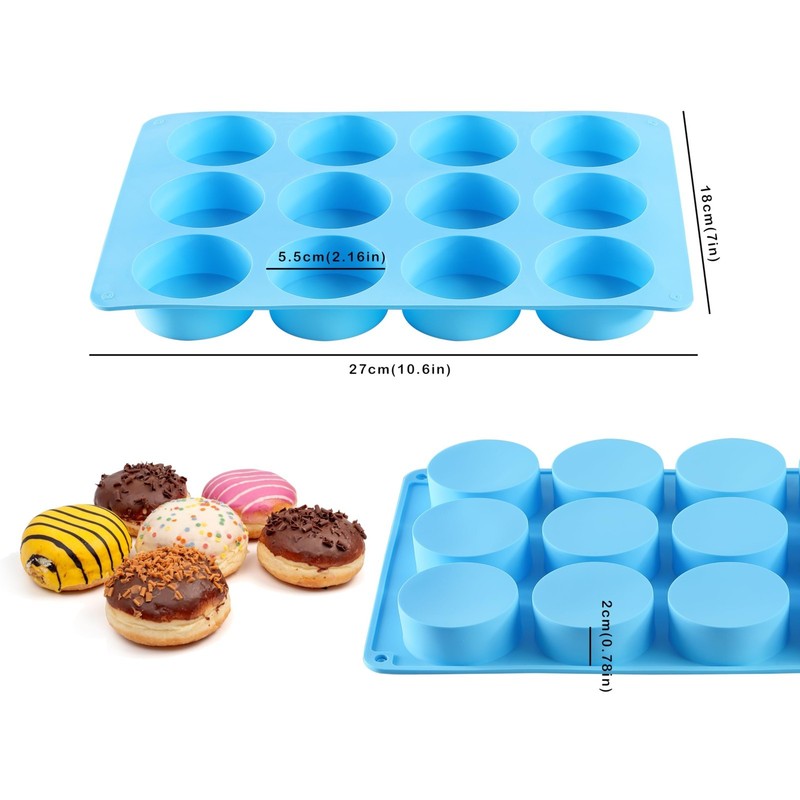 Silicone Oreo Mold 12 Cavity, Round Chocolate Candy Baking Tool, Orange Blue gallery