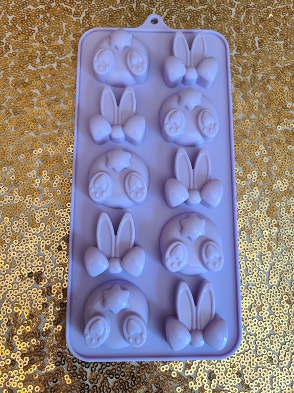 NEW - The Bakeshop Silicone Bunnies Mold for Chocolate or Ice Cubes gallery
