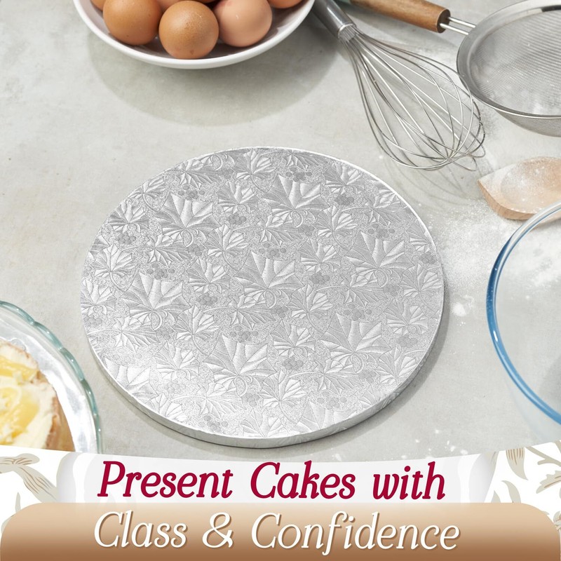 Silver Cake Boards 14 Inch Round - 1/2 inch Thick Cake Boards aka Cake Drum S... gallery