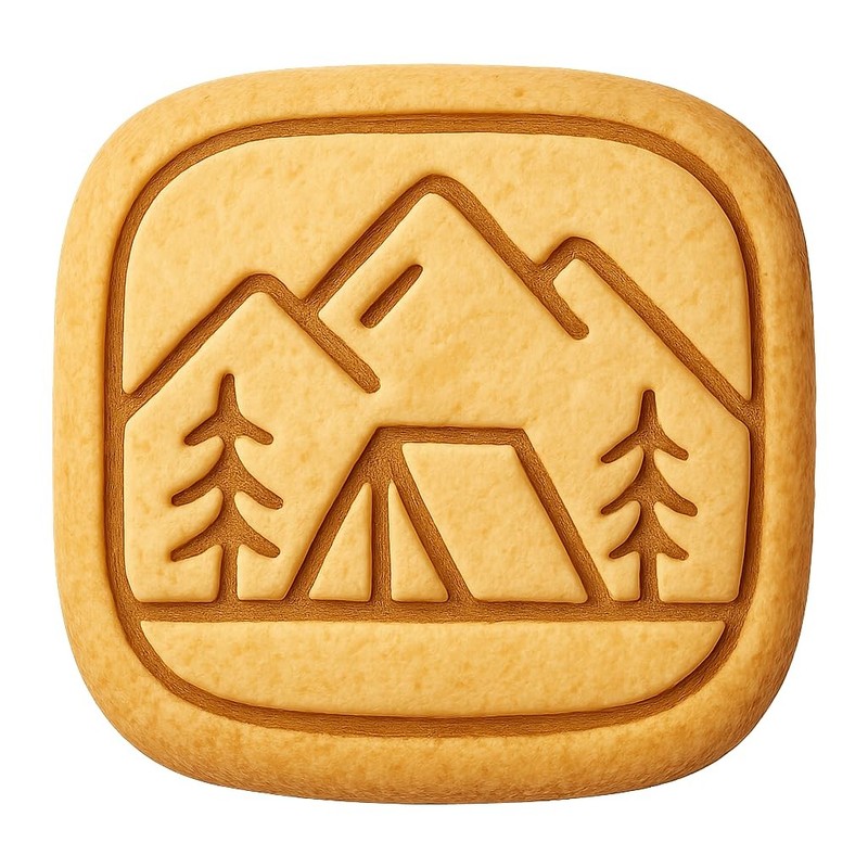 Mountain View Camping Scene Cookie Cutter & Stamp, Fondant & Clay - 4x3.8 gallery