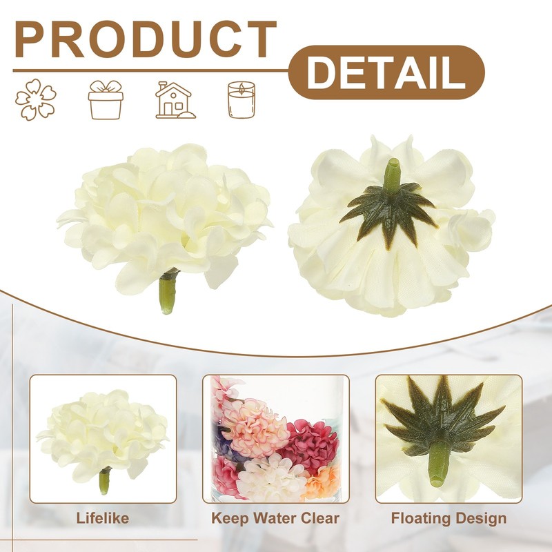 12Pcs Floating Flowers for Centerpieces Wedding, White Hydrangea gallery