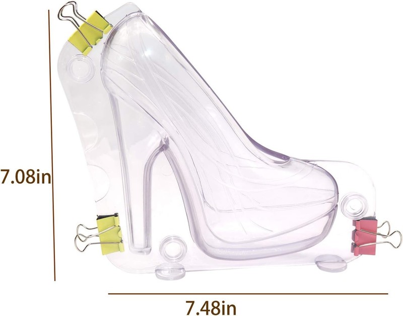 Big Size 3D High Heel Shoe Chocolate Mold with 3 Clips, DIY Crystal Jelly Lady S gallery