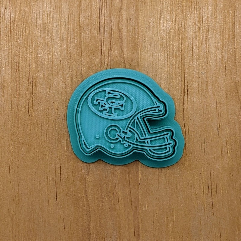San Francisco 49ers Helmet Cookie Cutter & Stamp with Mirrored Option gallery