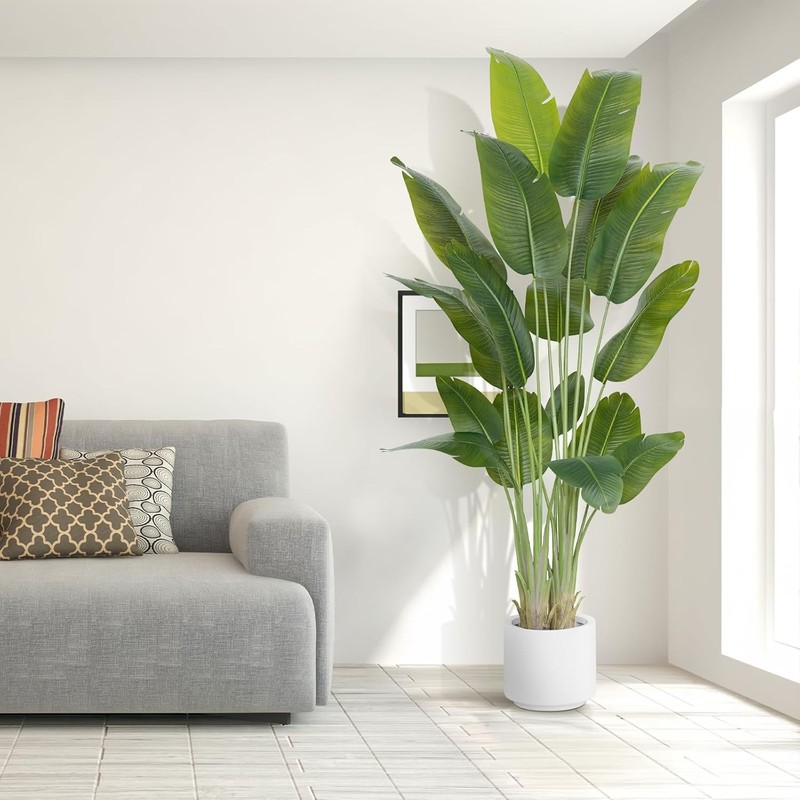 Artificial Bird of Paradise Plant 7.5Ft Fake Palm Tree gallery